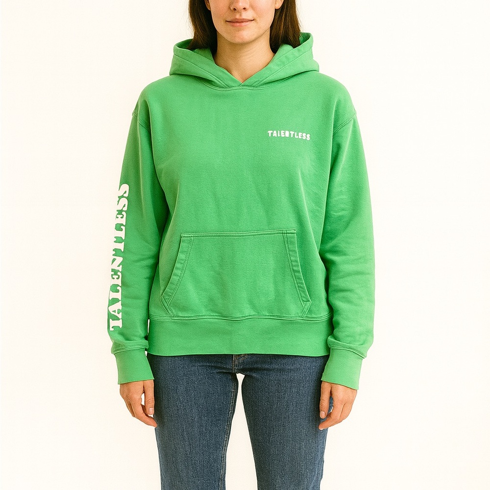 TALENTLESS Size XS Green Hooded Sweatshirt